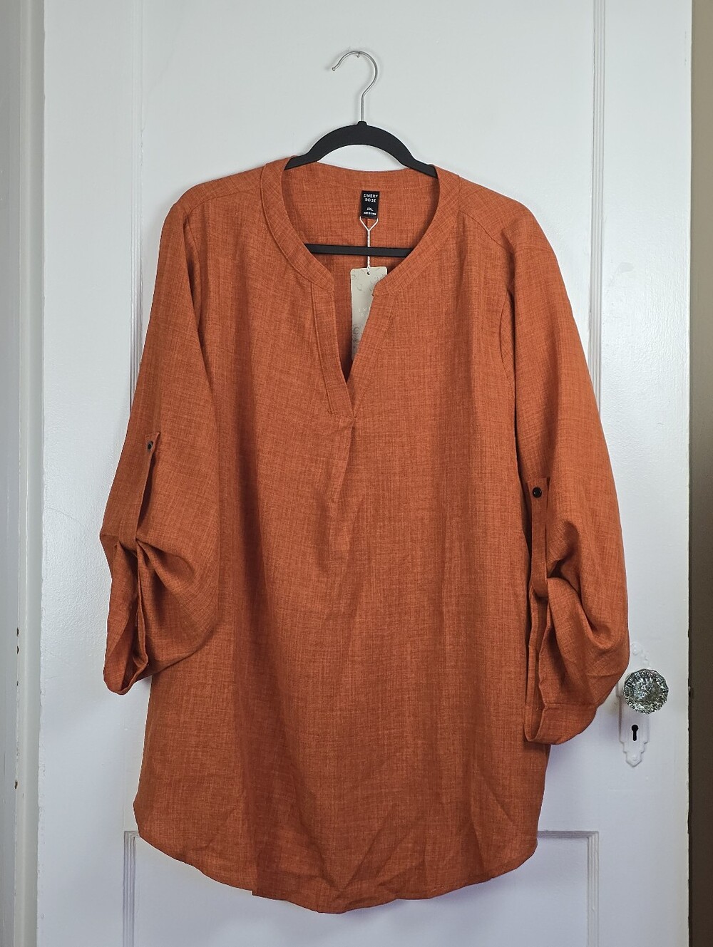 Emery Rose Rust Orange Fall Blouse New w/ Tags 4XL